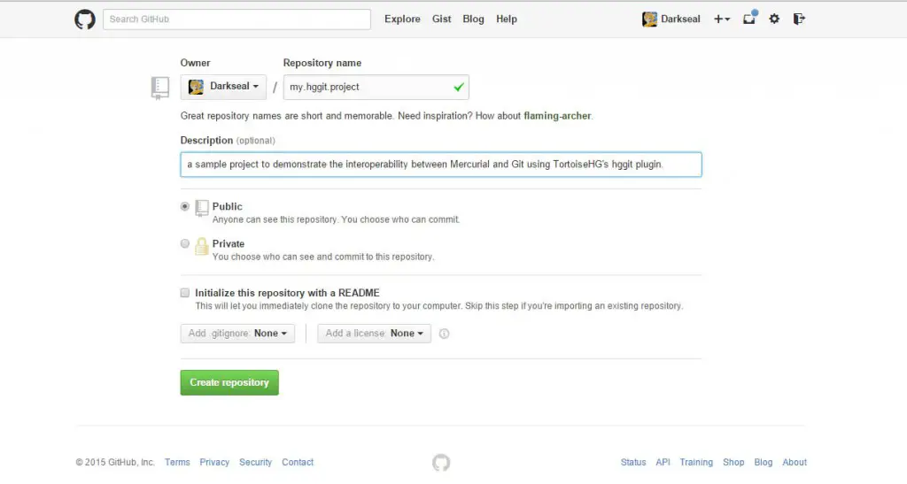 Utilizzare GitHub con Mercurial e TortoiseHG