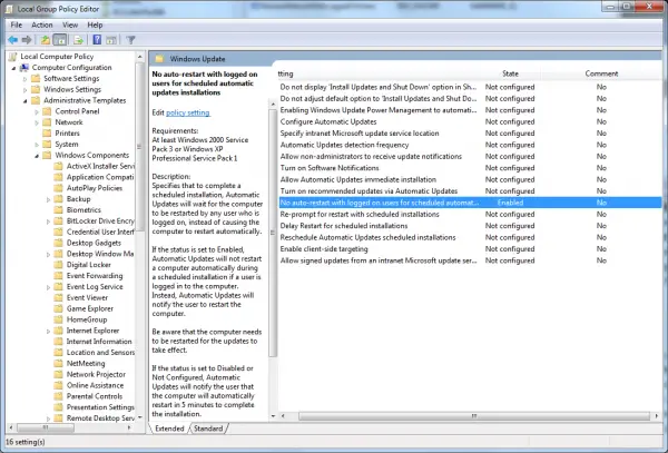 DISABLE REBOOT ON UPDATE AND SHUTDOWN visual data 4