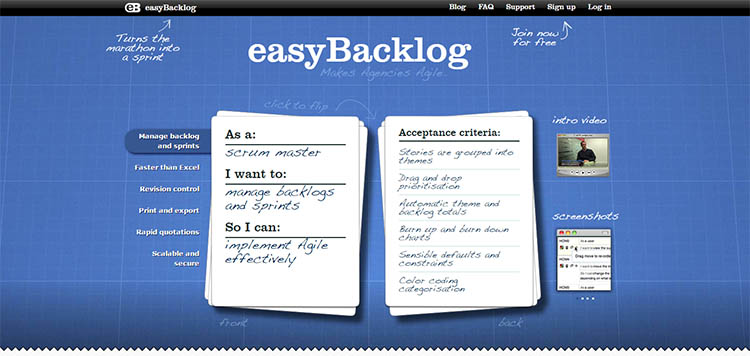 EasyBacklog: una piattaforma web gratuita per lavorare con Scrum online