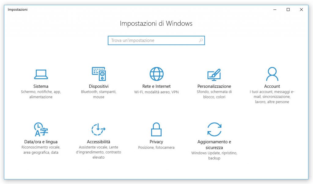 windows-impostazioni