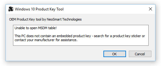 How to retrieve the Windows 10 Product Key from BIOS / UEFI / Windows Registry