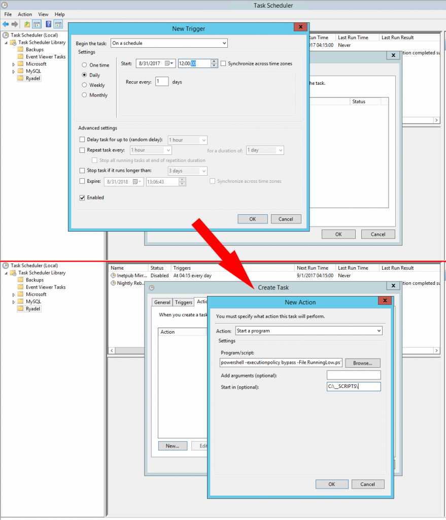 RunningLow - PowerShell script to check for disk space and send e-mail