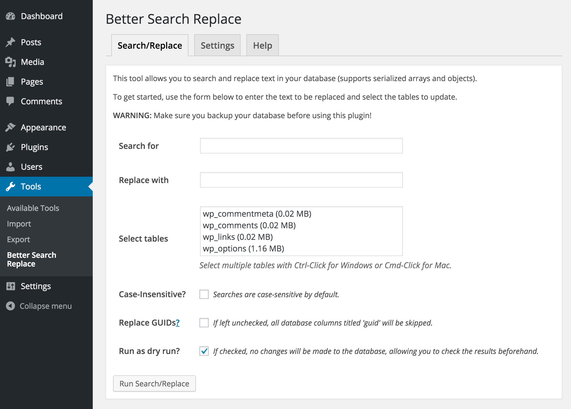 Wordpress - How to perform Search and Replace on whole Database (post, pages, wp_options) using WP plugins or MySQL tools