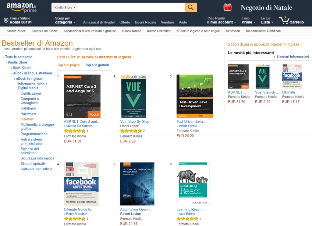 ASP.NET Core 2 and Angular 5 - primi dati di vendita: best-seller in USA, UK, Italia, Francia e Germania!