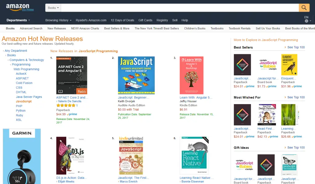 ASP.NET Core 2 and Angular 5 first sales data: top-sales charts on Amazon US, UK, IT, FR, DE