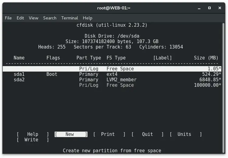 linux fdisk create boot partition