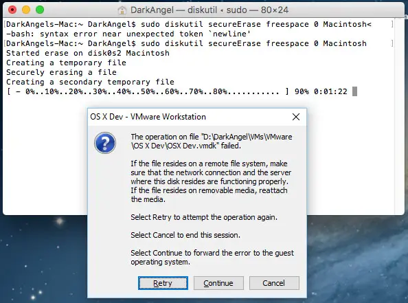 VMware Workstation - Come compattare un file .vmdk (Virtual Mounted Disk) per Mac OS X