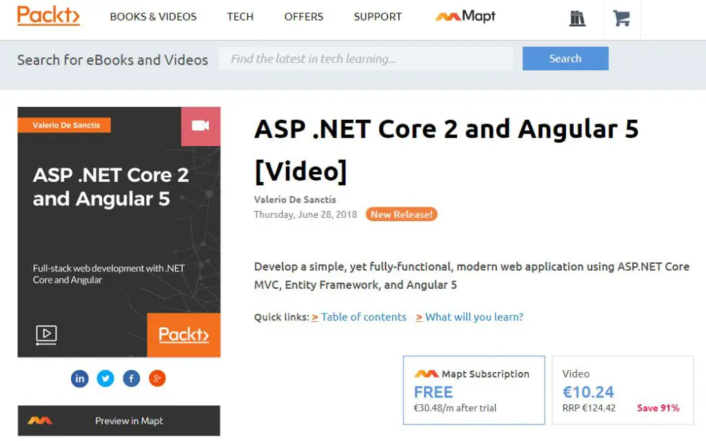 ASP.NET Core 2 and Angular 5 - Video Course