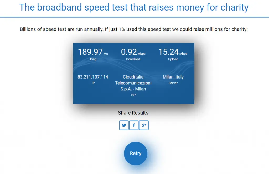 Comparitech Speed Test - una valida alternativa a Speedtest.net di Ookla