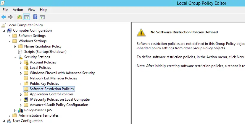 Windows - How to block .exe files in vulnerable folders from running with Software Restriction Policies