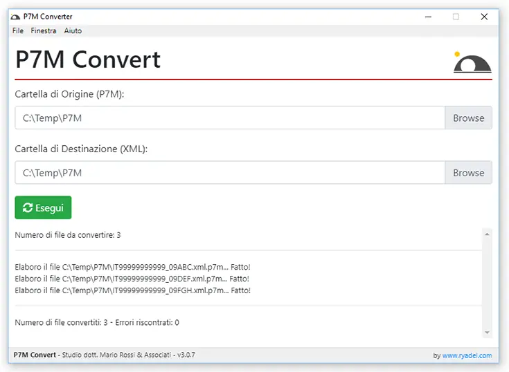 P7M Convert - Software per convertire file P7M (fattura elettronica con firma digitale CAdES) in formato XML