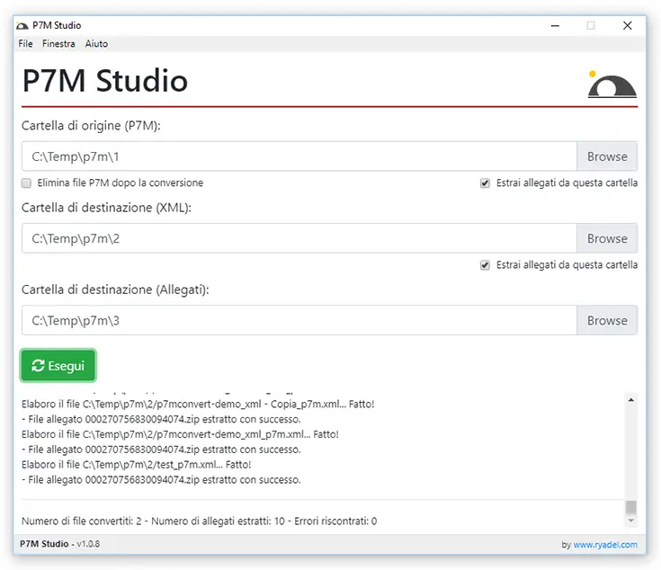 P7M Studio - Software di conversione file P7M (fattura elettronica) in XML ed estrazione dei file allegati