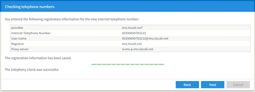 Modem FRITZ!Box 7530 7590 - parametri configurazione VOIP Tiscali