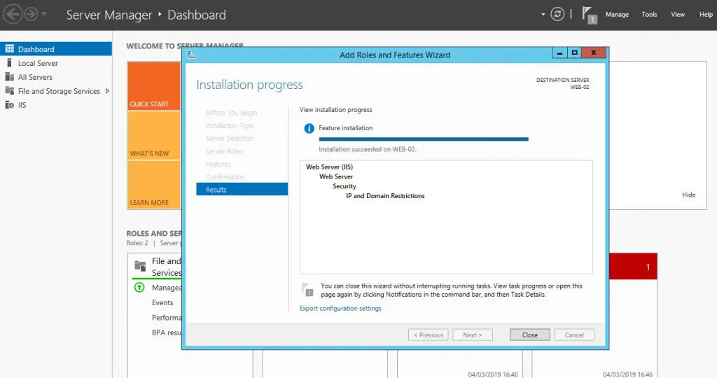 IIS - How to restrict a web site access to some IP addresses