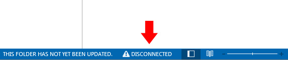 MS Outlook disconnected, MS Exchange server not available - FIX