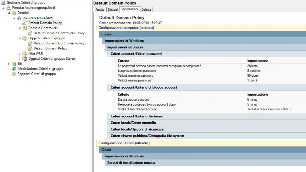 Windows e Windows Server - Impostazioni di sicurezza account