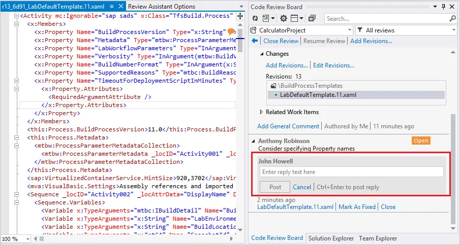 Review Assistant - Peer code review tool for Visual Studio