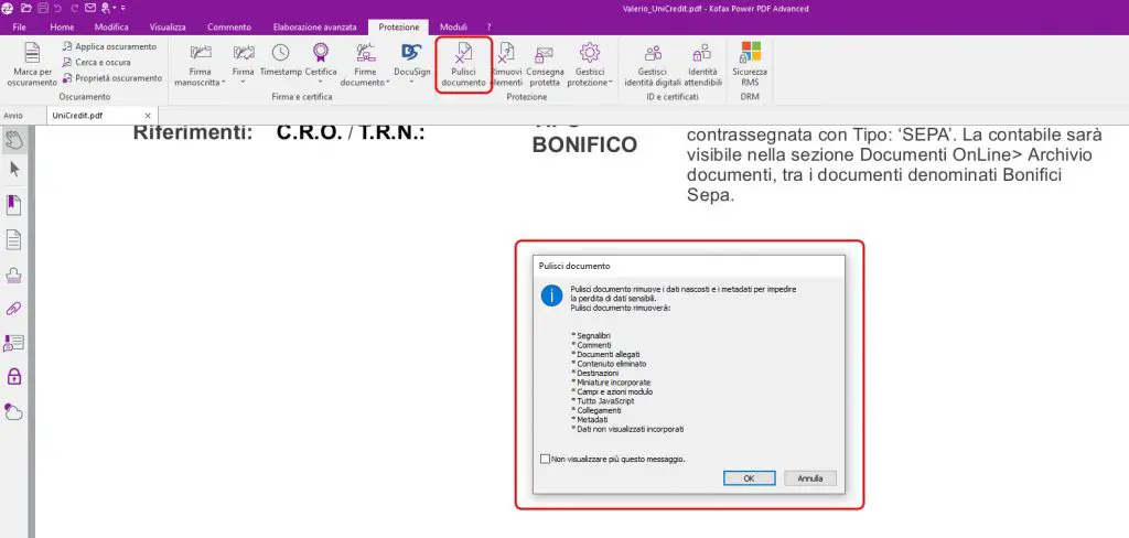 Rimozione dei contenuti riservati dai file PDF con Kofax PowerPDF