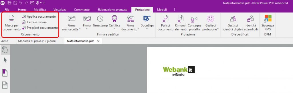 Rimozione dei contenuti riservati dai file PDF con Kofax PowerPDF