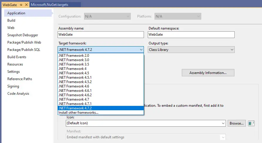 Visual Studio - Your project does not reference .NETFramework - How to fix