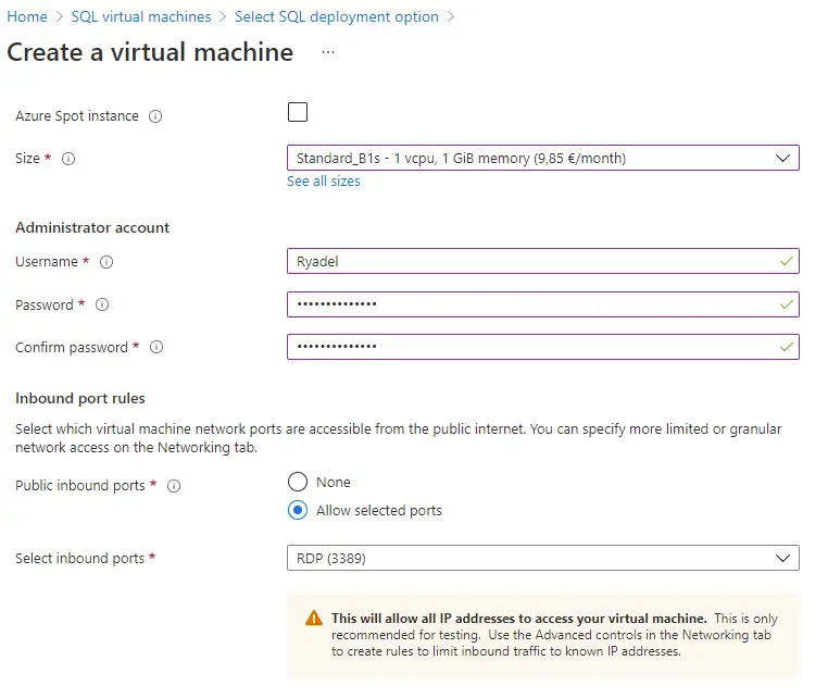 How to create an Azure SQL Virtual Machine