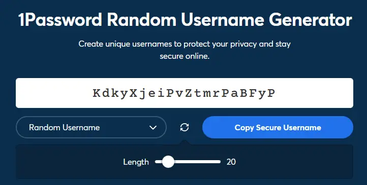 Random Generator by 1Password