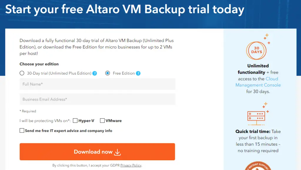 Altaro VM Backup - Review and Feature List